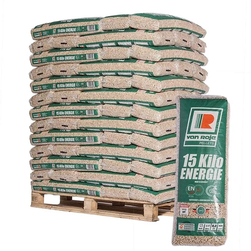 Deutsche Premium Holzpellets Van Roje – Palette 975kg (65 Säcke) — Holzpellets