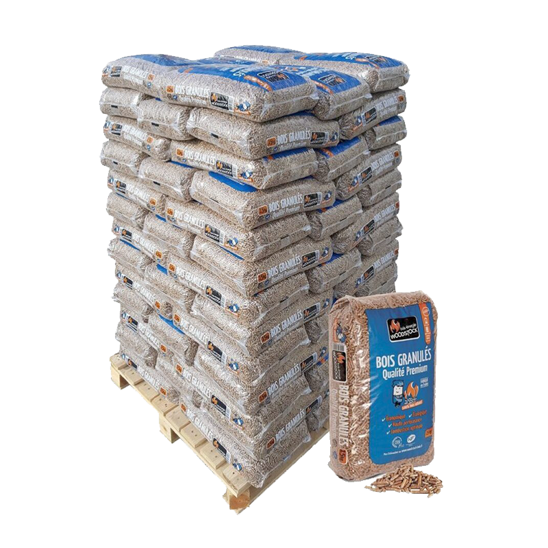 Französische Holzpellets Woodstock® Premium – Palette 1170kg (78 Säcke) — Holzpellets
