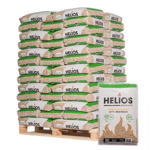HELIOS Hochleistungs-Holzpellets – Palette 975kg (65 Säcke) — Holzpellets