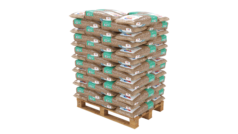 TotalEnergies Premium Holzpellets – Palette 990kg (66 Säcke) — Holzpellets